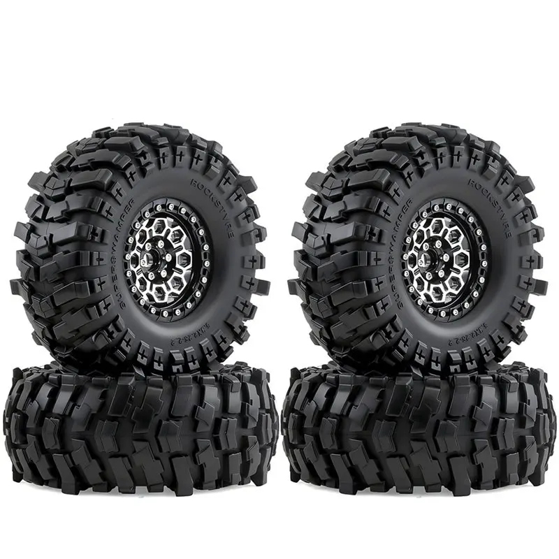 A19Q-4Pcs RC 1/8 Wheels Hubs Tires For Meijiaxin H8H/ YK4083/ CROSSRC Axial RC Crawler Car Upgrade Parts Accessories