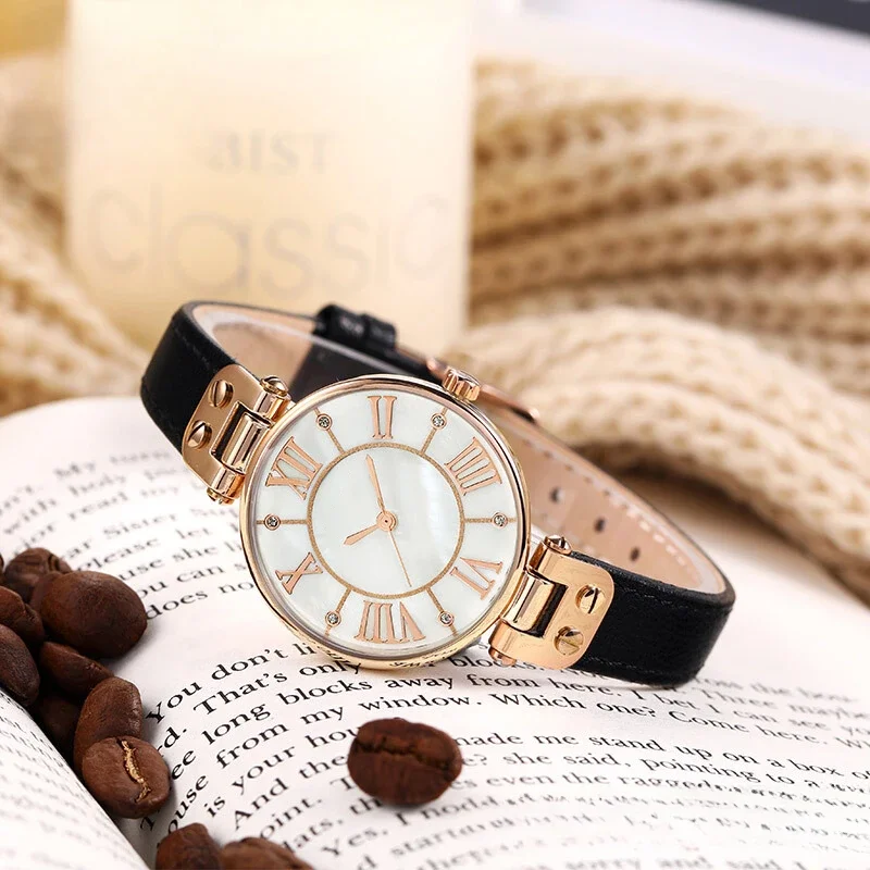 Women's Leather Solid Steel Needle Buckle Watchbands for Anne Klein Series Soft Thin Cowhide Concave Interface Watch Accessories