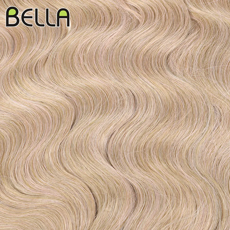 Bella-extensiones de cabello sintético para mujeres negras, trenzas de ganchillo, ondas de agua profunda, degradado, Rubio, trenzado falso, 24