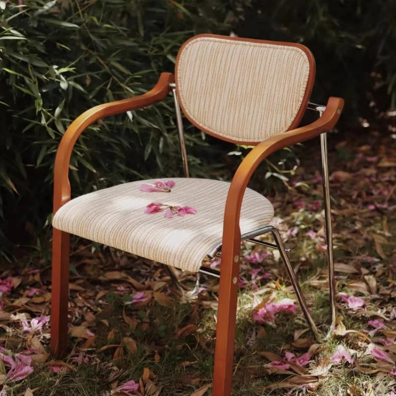Mid-Century Modern Bauhaus Dining Chair Vintage Designer Armchair with Wooden Backrest Office Chair