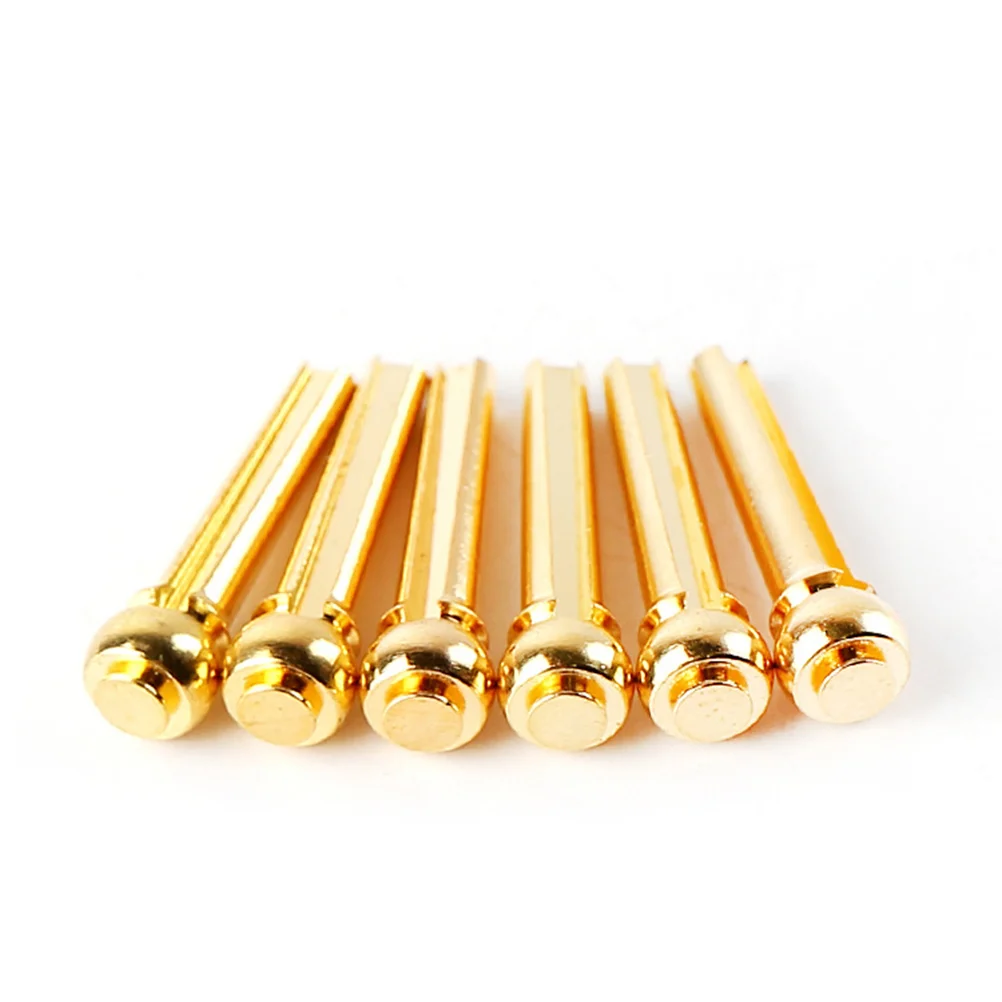 

6pcs Professional Guitar Bridge Accessories Brass Guitar Replacement Bridge String Studs for Folk Acoustic Guitars