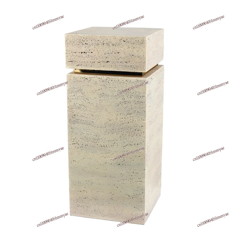 

Marble Pedestal Sculpture Table, Floor-to-ceiling Entrance Art Display Stand Next To The TV Cabinet in The Living Room