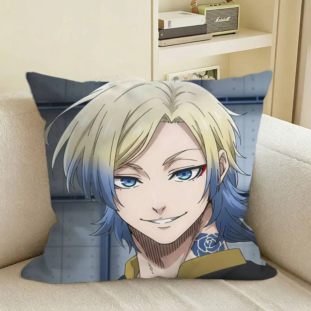 FootballAnime Michael Kaiser Blue LOCK Square Sofa Pillow Cover Solid Color Living Room Home Decor Cushion Case view 2