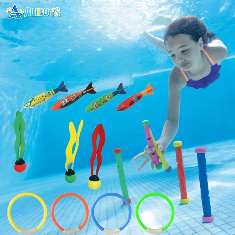 Swimming Diving Toy Underwater Diving Stick Water Float Ring Treasure Hunt Grabbing Sport Toy Children's Play Game for Kid Gift