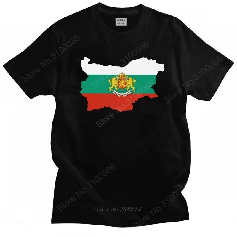 Bulgaria Flag Map T Shirt Men Pre-shrunk Cotton Stylish T-shirt Round Neck Short Sleeves Bulgarian Pride Tee Tops Clothing Merch