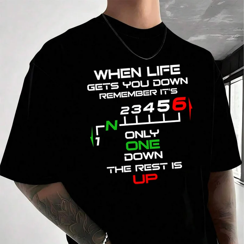 

Motorcycle 1N23456 Biker Heartbeat Motorcycle Graphic Print Men's and Women's T-shirt Cotton Casual Short-sleeved O-neck T-shirt