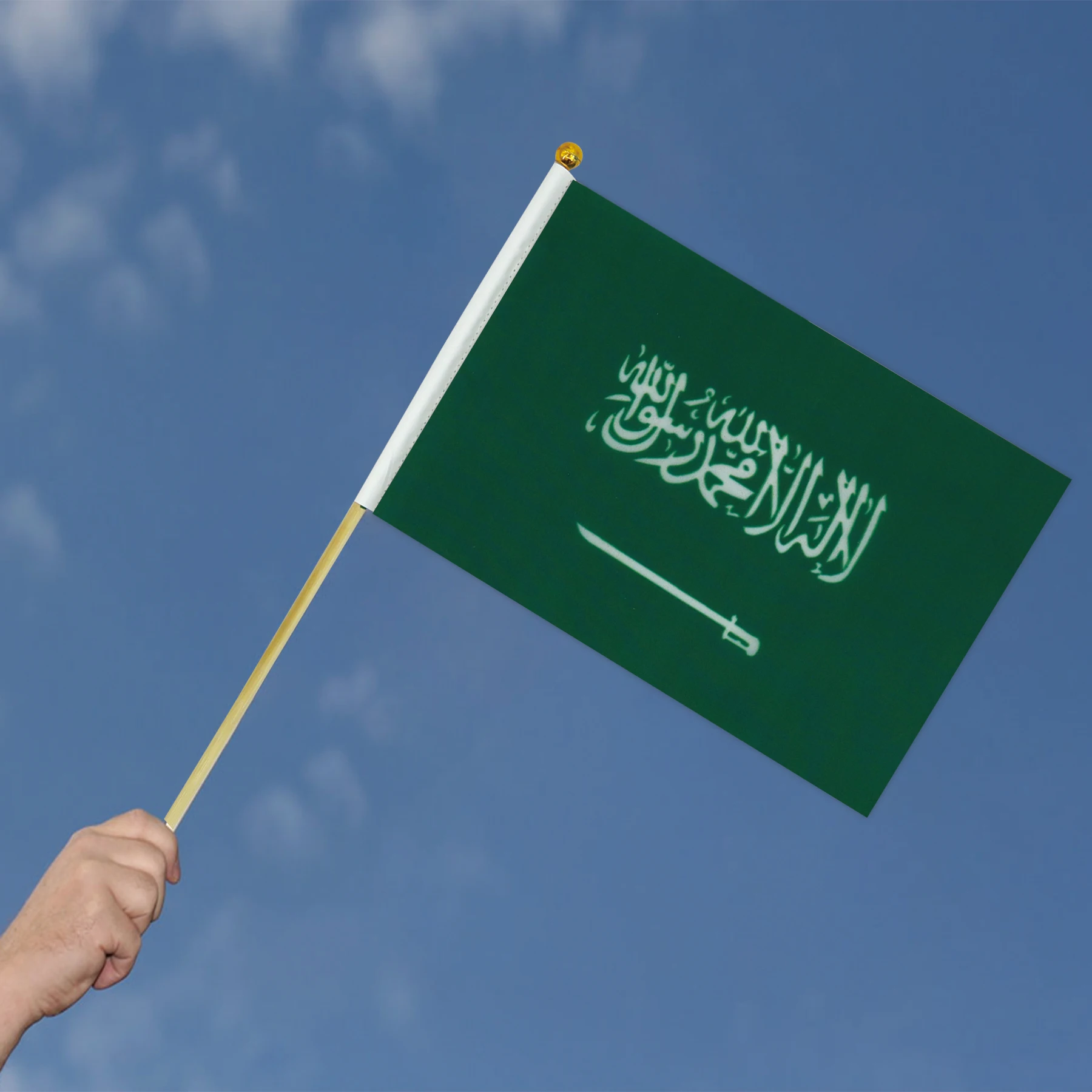 Saudi Arabia 14x21CM Hand Flags National Flags For Indoor and Outdoor Decorations(10pcs/1set)