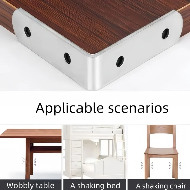 2pcs Heavy-Duty 90 องศา DIY วงเล็บรูปตัว L,เหมาะสําหรับเสริมตู้เฟอร์นิเจอร์ตู้เสื้อผ้าชั้นวางอุปกรณ์เสริม