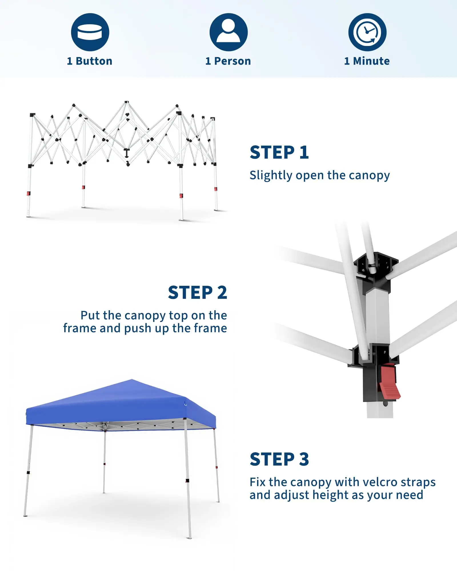 10x10 FT Pop Up Canopy Tent, Slant Leg Instant Outdoor Shelter UV Protection Waterproof With Carry Bag For Patio Garden Beach image 5