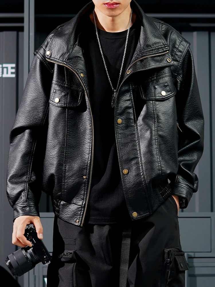 

Мужская куртка в стиле ретро-американский пилот, осенне-весенняя, модная, повседневная, свободного кроя, с длинными рукавами и молнией