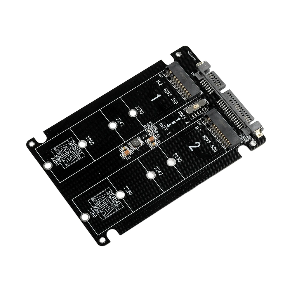 Dual SATA3.0 6Gbps M.2 NGFF SSD To SATA3 Adapter Card2 Port M2