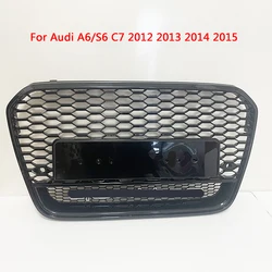 For RS6 Style Front Sport Hex Mesh Honeycomb Hood Grill Black For Audi A6/S6 C7 2012 2013 2014 2015 Car-Styling Accessories