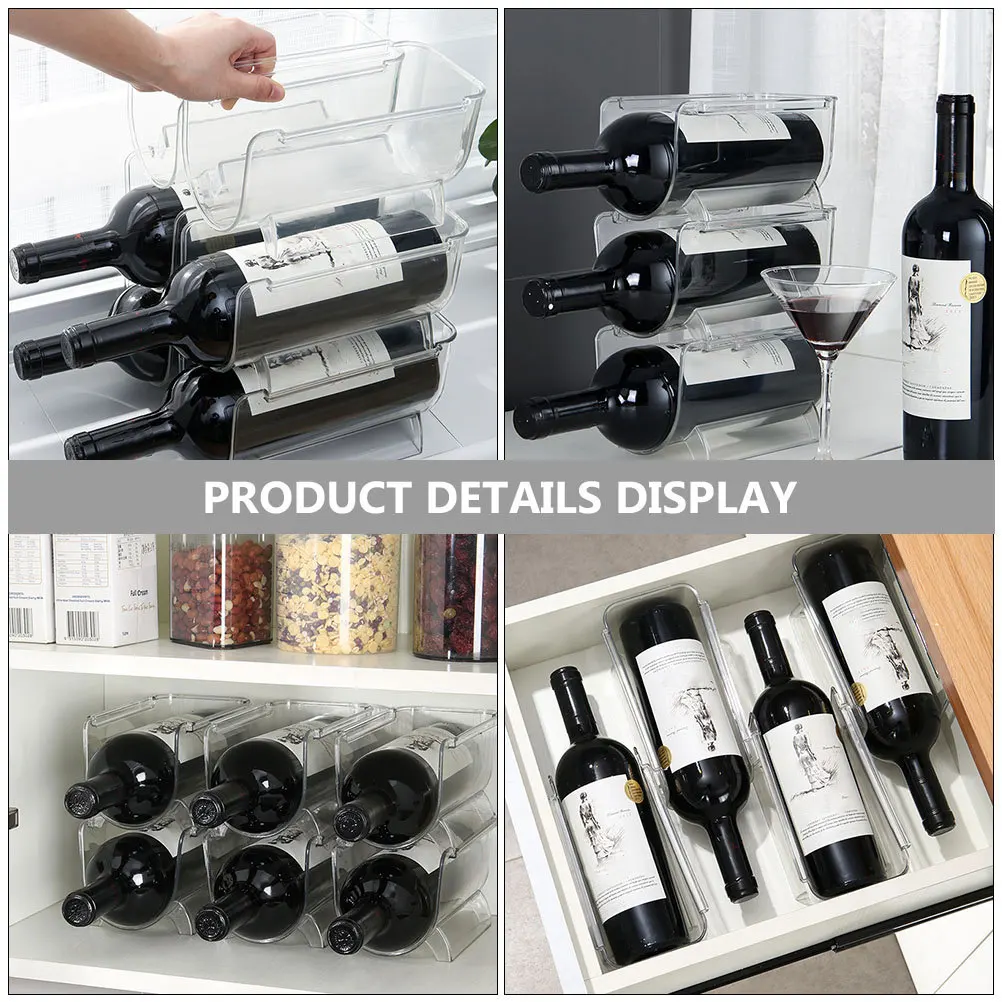

2Pcs Stackable Wine Racks Drawer Style Wine Bottle Organizer Business Gift for Drinkers Water Bottle Holder Business Gift