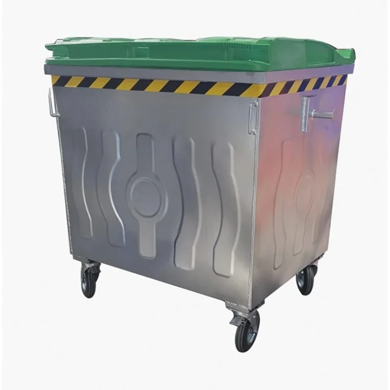 

1100 Liter Metal Waste Container with Plastic Cover Metal Garbage Container Metal Waste Container Car Trash Can Waste Bins