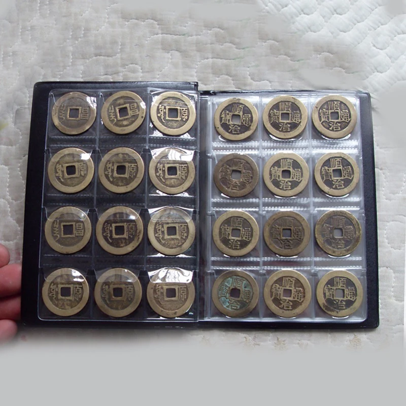 120pcs Pockets Coin Collection Holder 150x110mm Coin Album Holders 10Pages Collection Book Storage Organizer Random Color