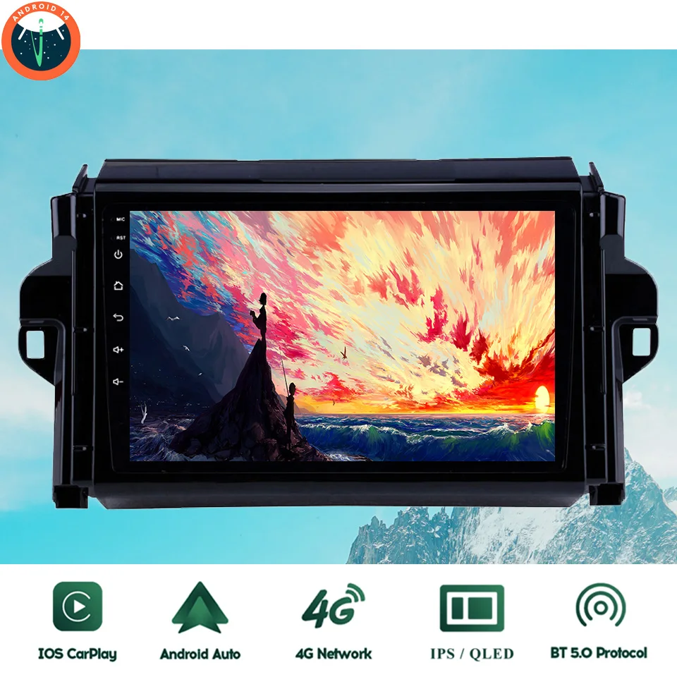 2Din Android 14.0 Car Radio Stereo Video Audio Multimedia Tape For Toyota Fortuner 2015 - 2018 Auto Gps Navigation DVD Head Unit
