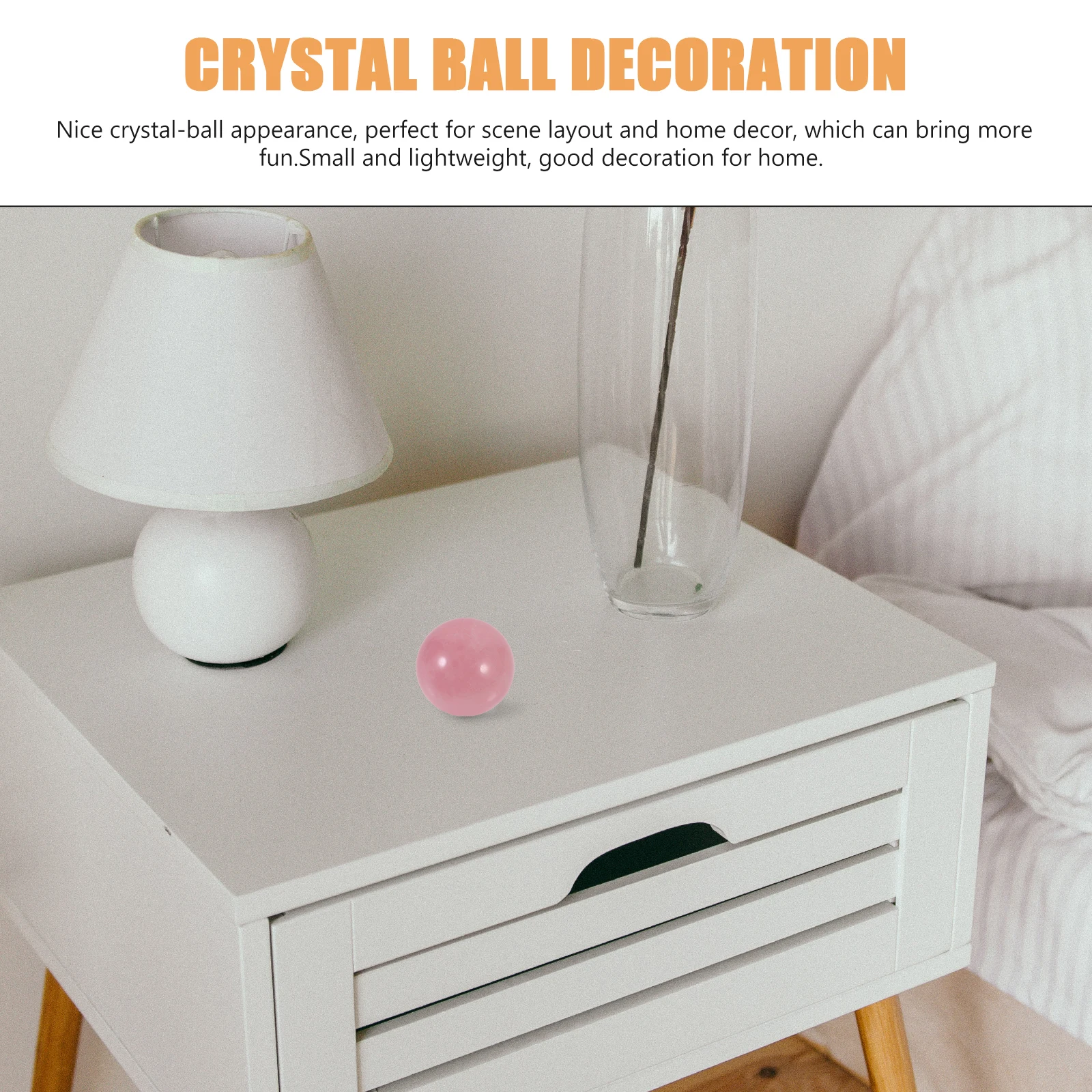

Pink Crystal Ball 4cm Natural Stone Home Office Decor Ornament Gift for Bedroom Living Room Party Table Decoration