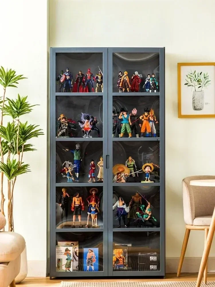 Acrylic Large Shelves Model Toy Storage Display Cabinet with Door Bookshelf Multilayer Action Figure Organizer Shelf