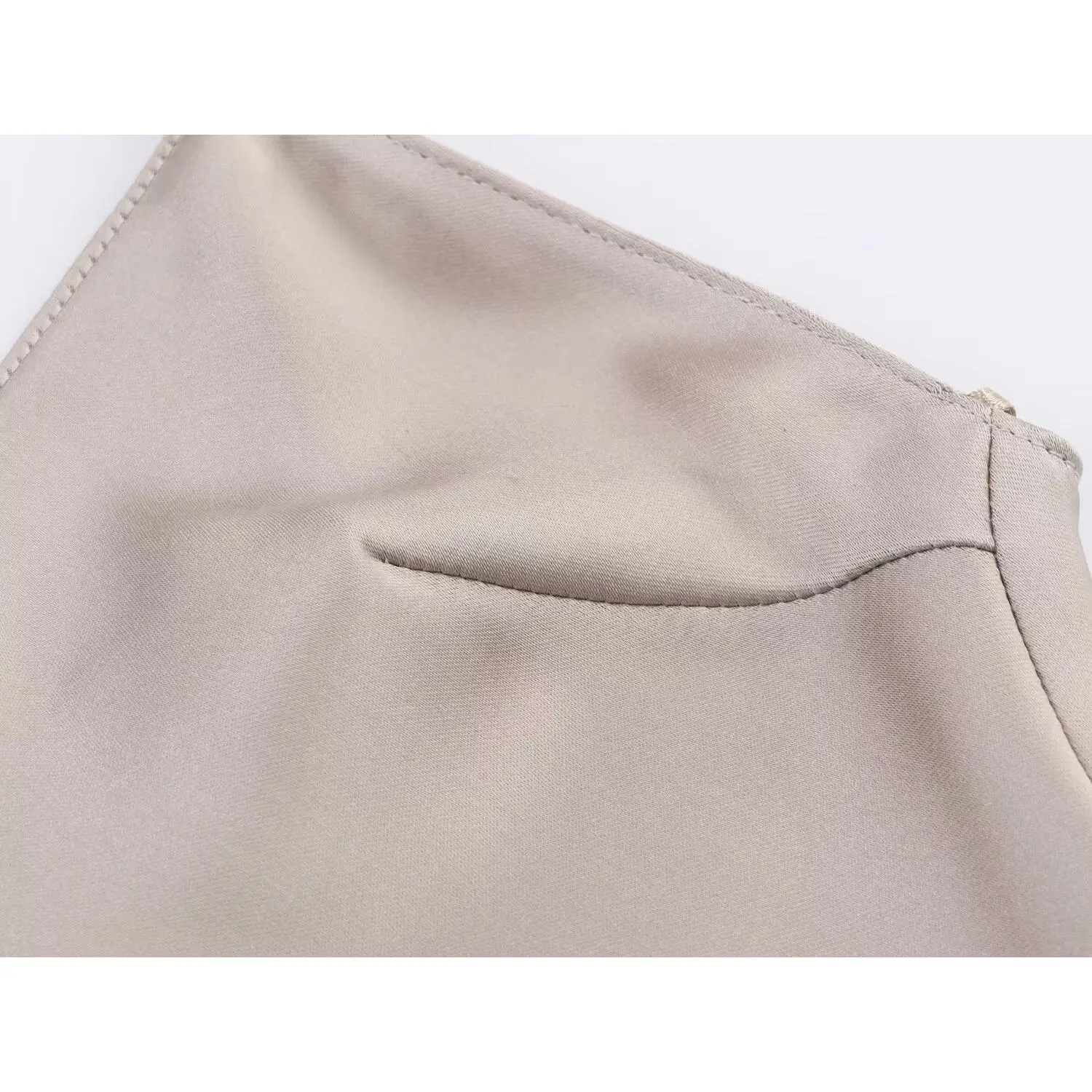 Ele Asimmetrico Pizzo Dr Satin Feel Faion Autunno New Sle JNLEAOG Colore puro Fibra di poliestere No Sve Bodyco...