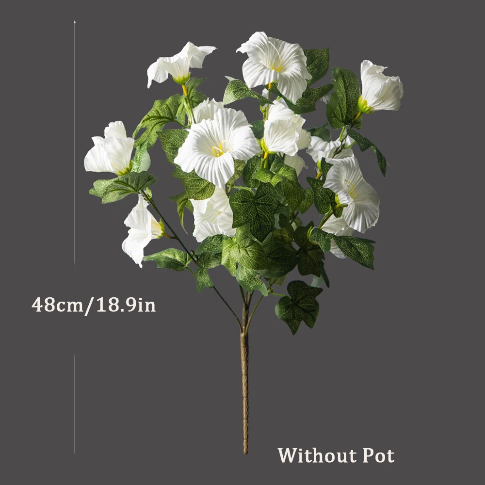 40-48cm Künstliche Blumenranken, künstliche Petunienblüten, Seiden-Begonienblätter, Hängepflanze für die Heimdekoration – Detail 12
