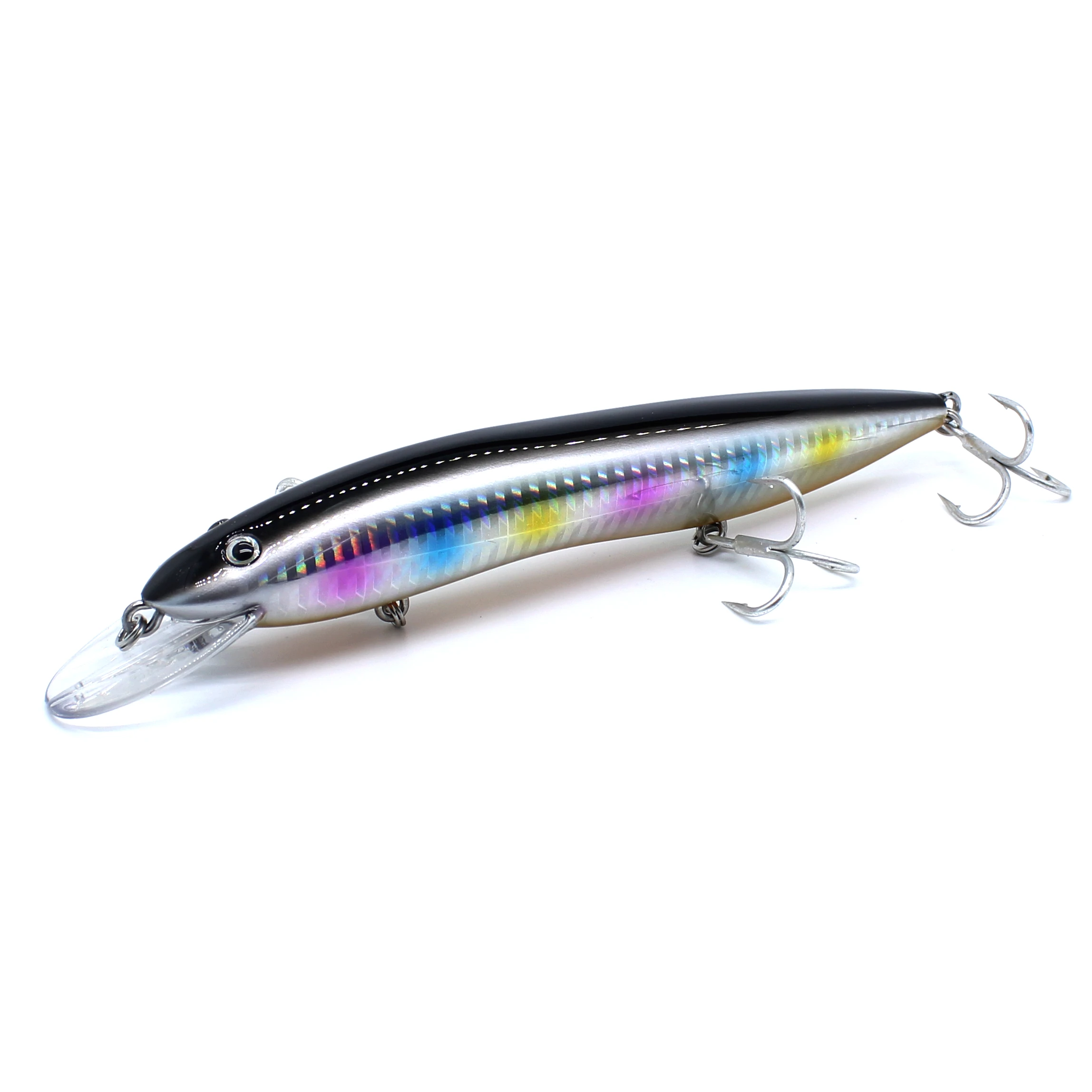 AOCLU-Hartköder für Tiefseeboot, schwimmende Minnow, Jerkbait-Rassel, Felsköder, 4 x Drillinge, japanische Qualität, 150 mm, 33 g, 1 Stück – Detail 8