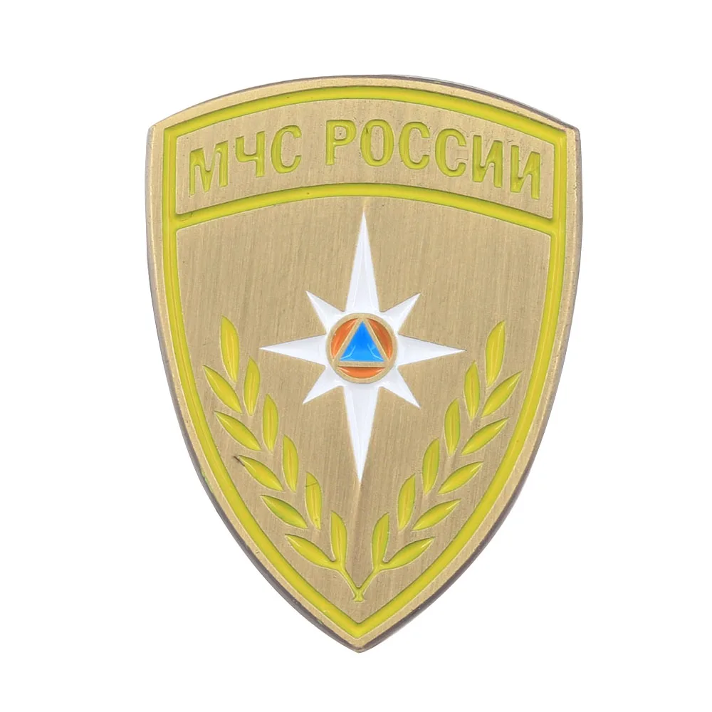 Russian EMERCOM Enamel Pins Russia MChS Ministry Emergency Situations Brooches Shield Badge Backpack Clothes Military Fans Gift