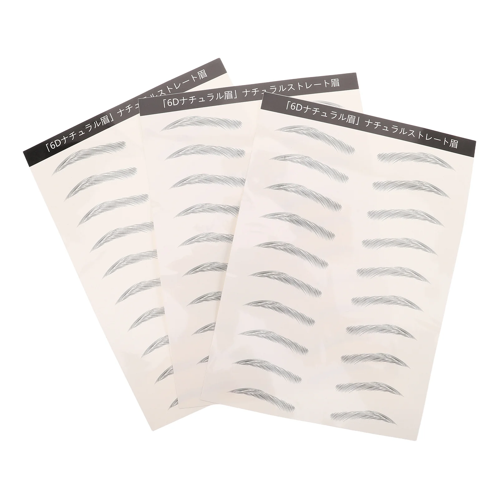 

3 Sheets Black Waterproof Eyebrow Stickers 3D Bionic Technology Natural Look Transfer Decals for Women Effortless Application