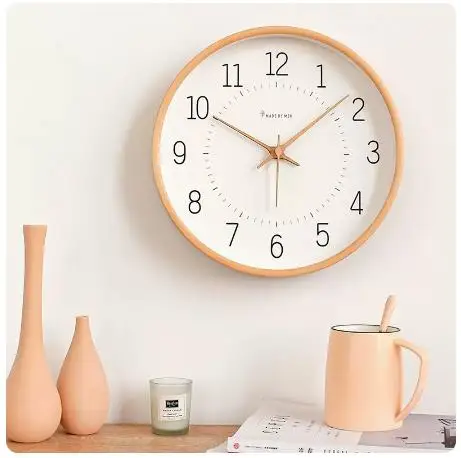 

Modern Simple Solid Wood Wall Clock Home Fashion Living Room Bedroom Mute Decoration