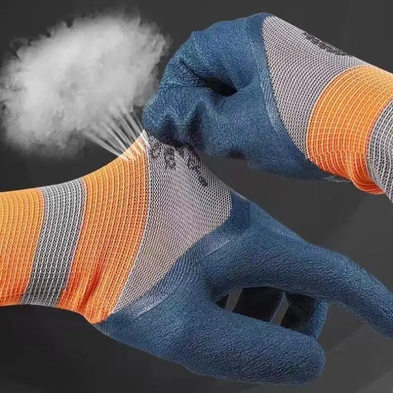 1 Pair Non-Slip Work Gloves Latex Dipped Safety Work Gloves Wear Resistant Flexible Protective Glove Industrial Use Mitten