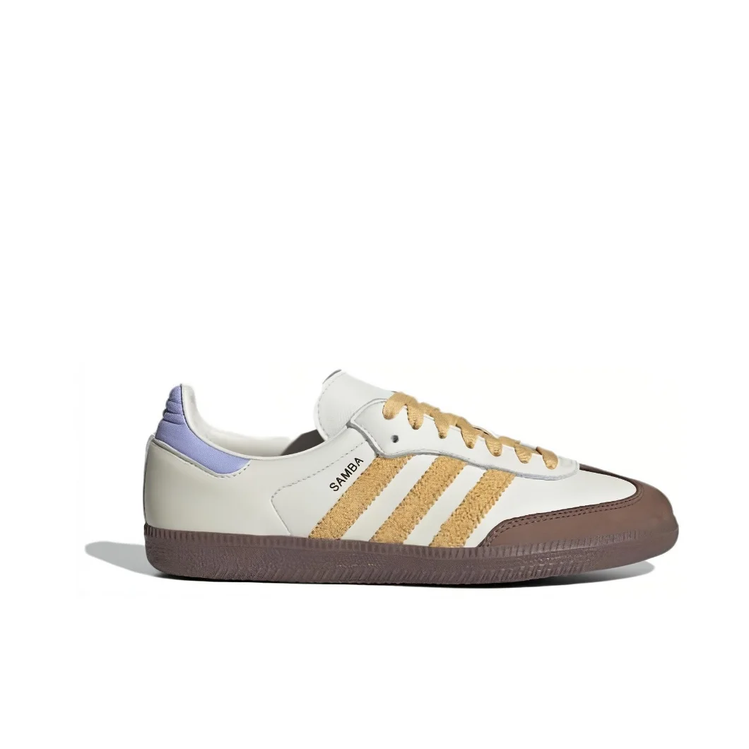 Adidas Beige Yellow colorway SAMBA OG men and women's same low-top board shoes non-slip wear-resistant casual shoes