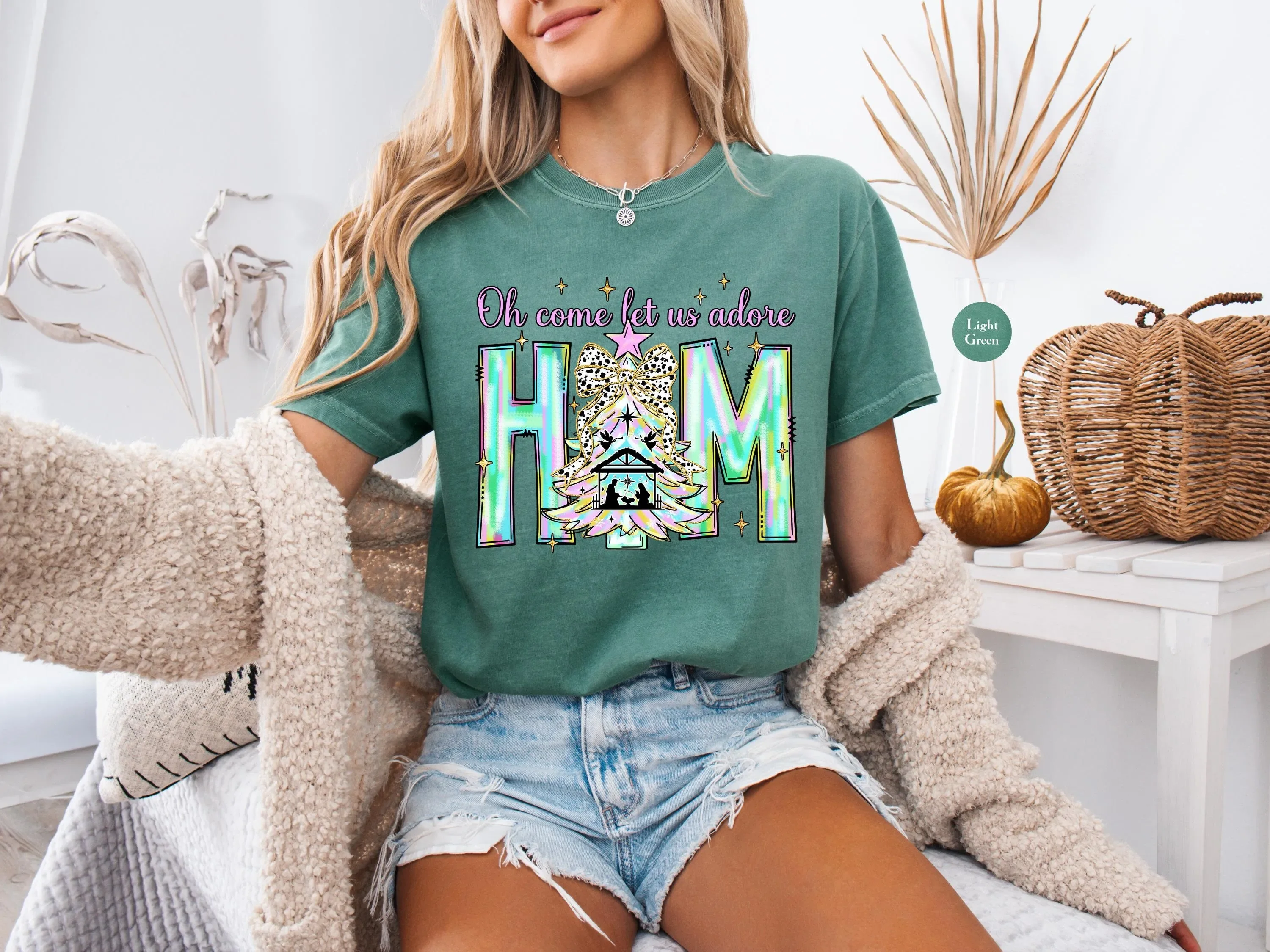 Come Let Us Adore Him  Christmas T Shirt Nativity Religious s Christian Jesus