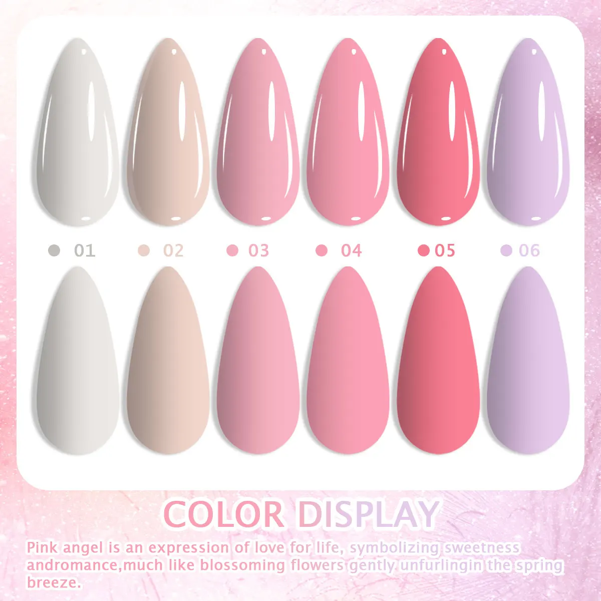 Upscale Boutique 6 Shades Milky White Skin Tone Nude Multi-Tone Pink Pastel Purple Nail Gel Polish Collection One-Coat Smooth Application Low-Odor Healthy UV Cured Nail Lacquer DIY Home & Professional Nail Studio Manicure Set