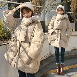 Duck Down Coat for Women, Loose Thick Parka, Large Size Coat, Round Neck, New Fashion, 2024