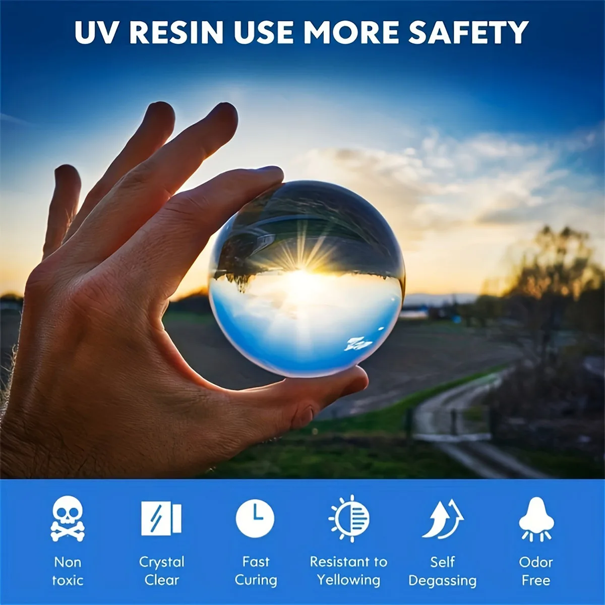 Mehrere schnell trocknende, farblose, transparente UV-Harzkleber, UV-Flüssigkeit, UV-Härtung, ideale Handwerk-DIY-Schmuckherstellungswerkzeuge – Detail 8