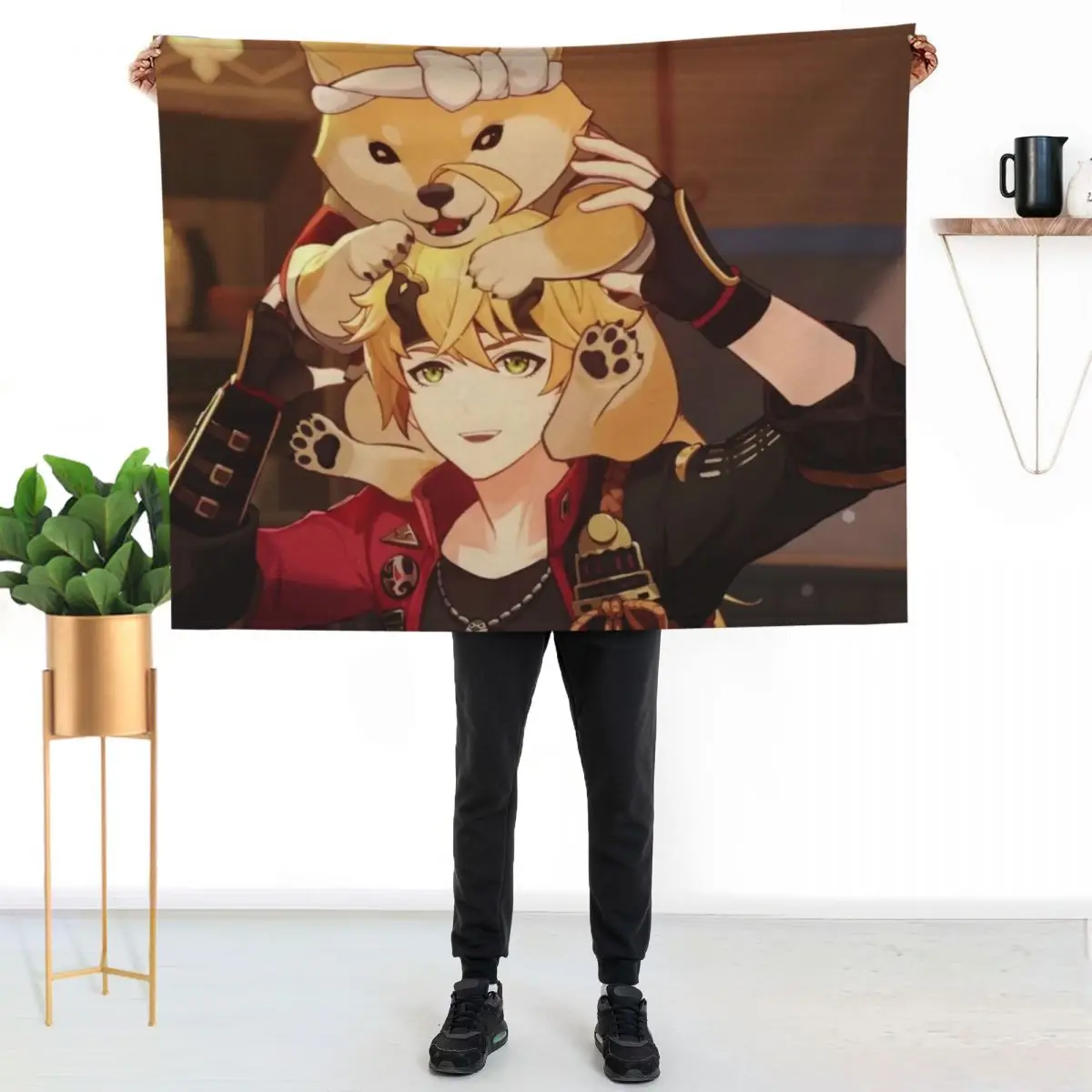 Thoma at the Tea House Throw Blanket Furrys Bed linens Nap warm winter Heavy Flannel Fabric Blankets