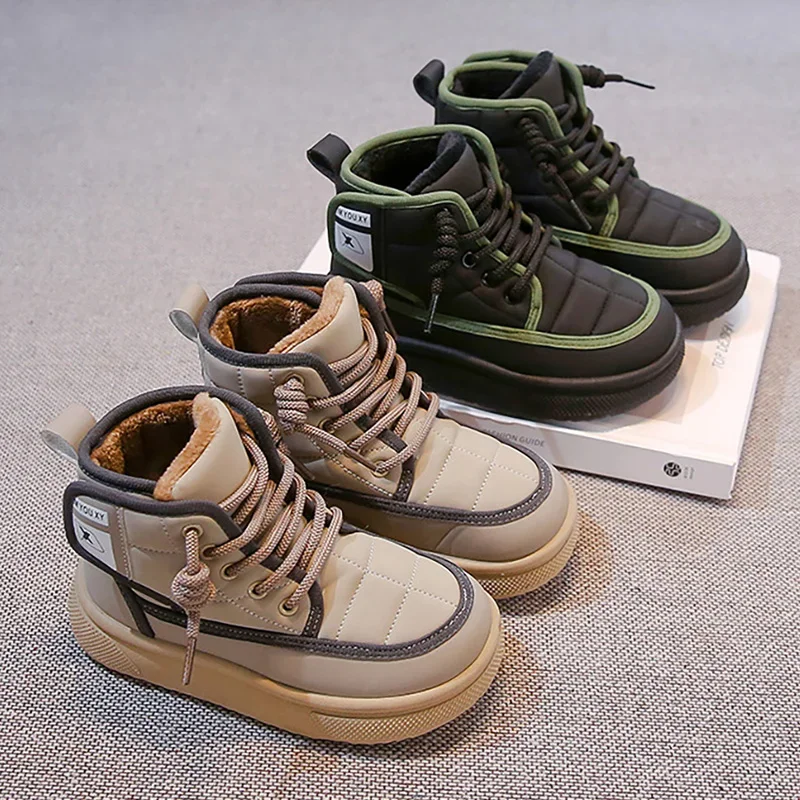 

Winter Snow Boots Children's Waterproof shoes Teenager Kids Boots Thick Warm Boy Girl Cotton Shoes Winter Velvet Boots Fasion