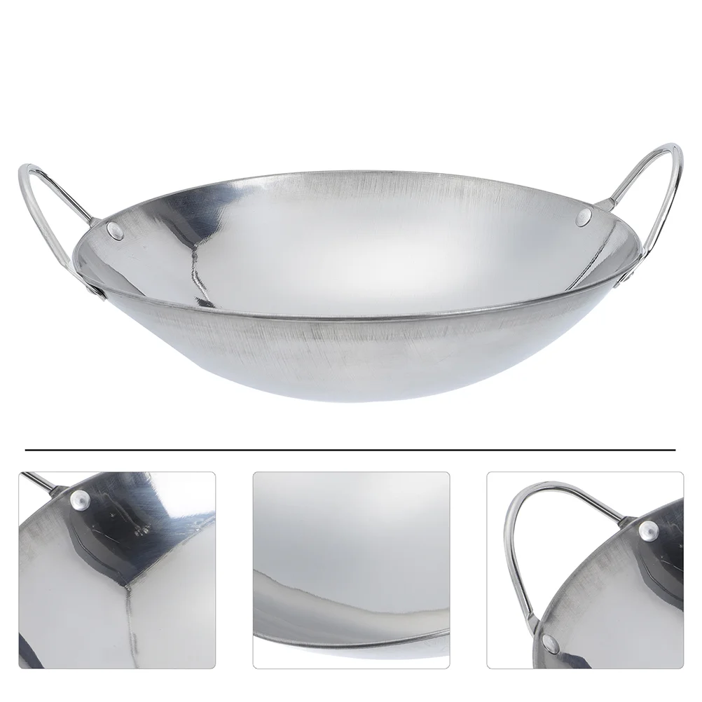 

Stainless Steel Griddle Metal Pan Small Pots for Cooking Thicken Hot Wok with Handle Dish