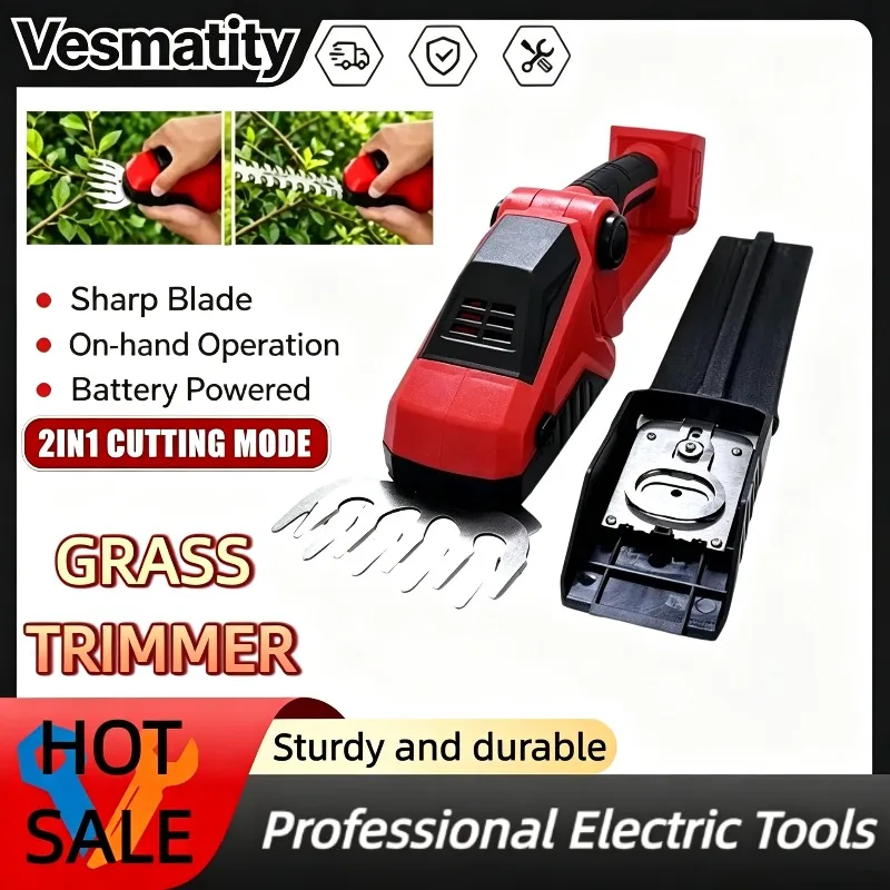 Cordless Electric Grass Trimmer Hedge Trimmer Bush Trimmer Grass Shears Handheld Garden Tool Fit Milwaukee Battery