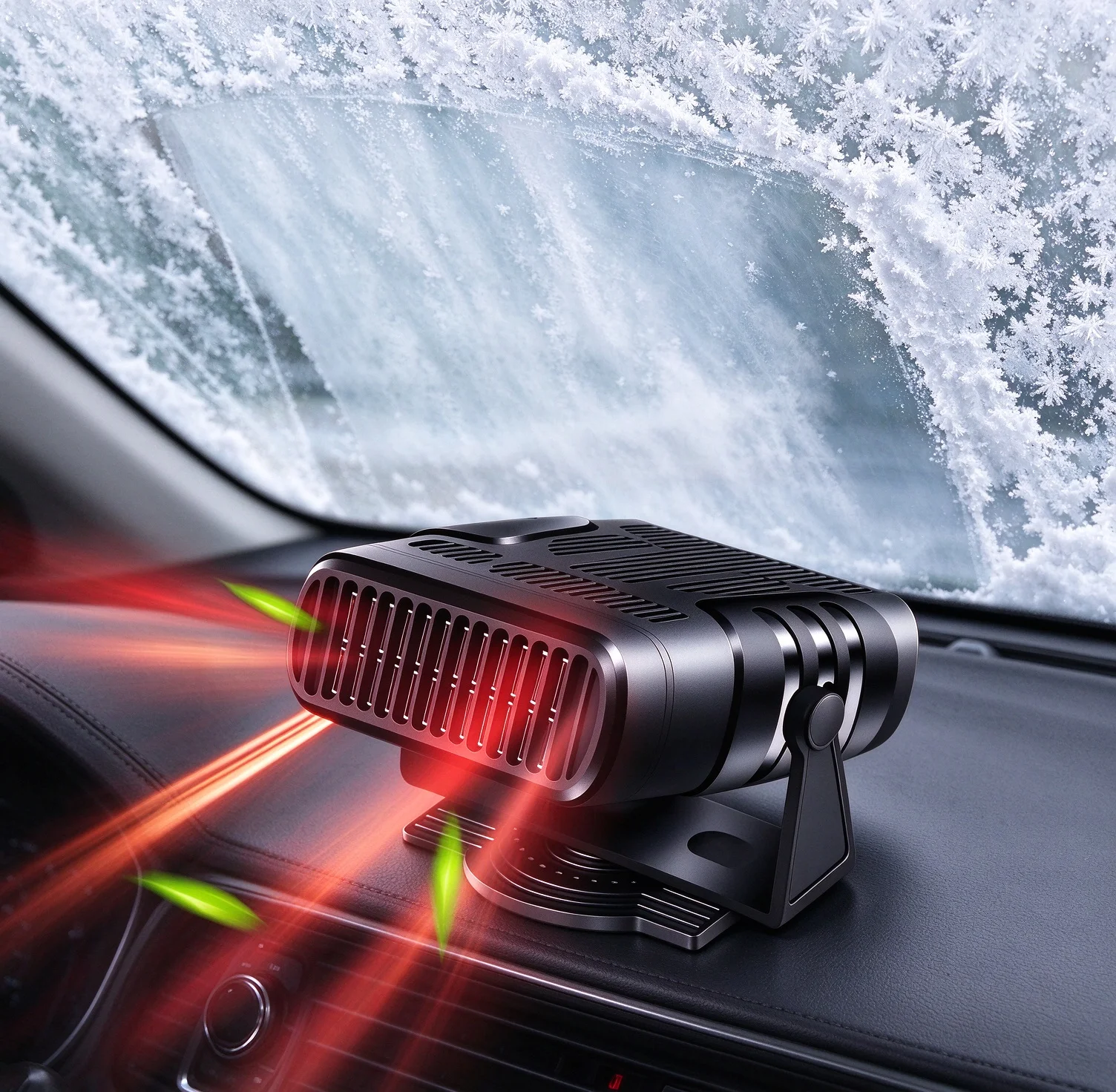 12V 120W 24V 200W Dual Use Car Heater Cooler Fan Fast Windshield Defrost Defogger Rotatable Bracket for Truck SUV Vehicle