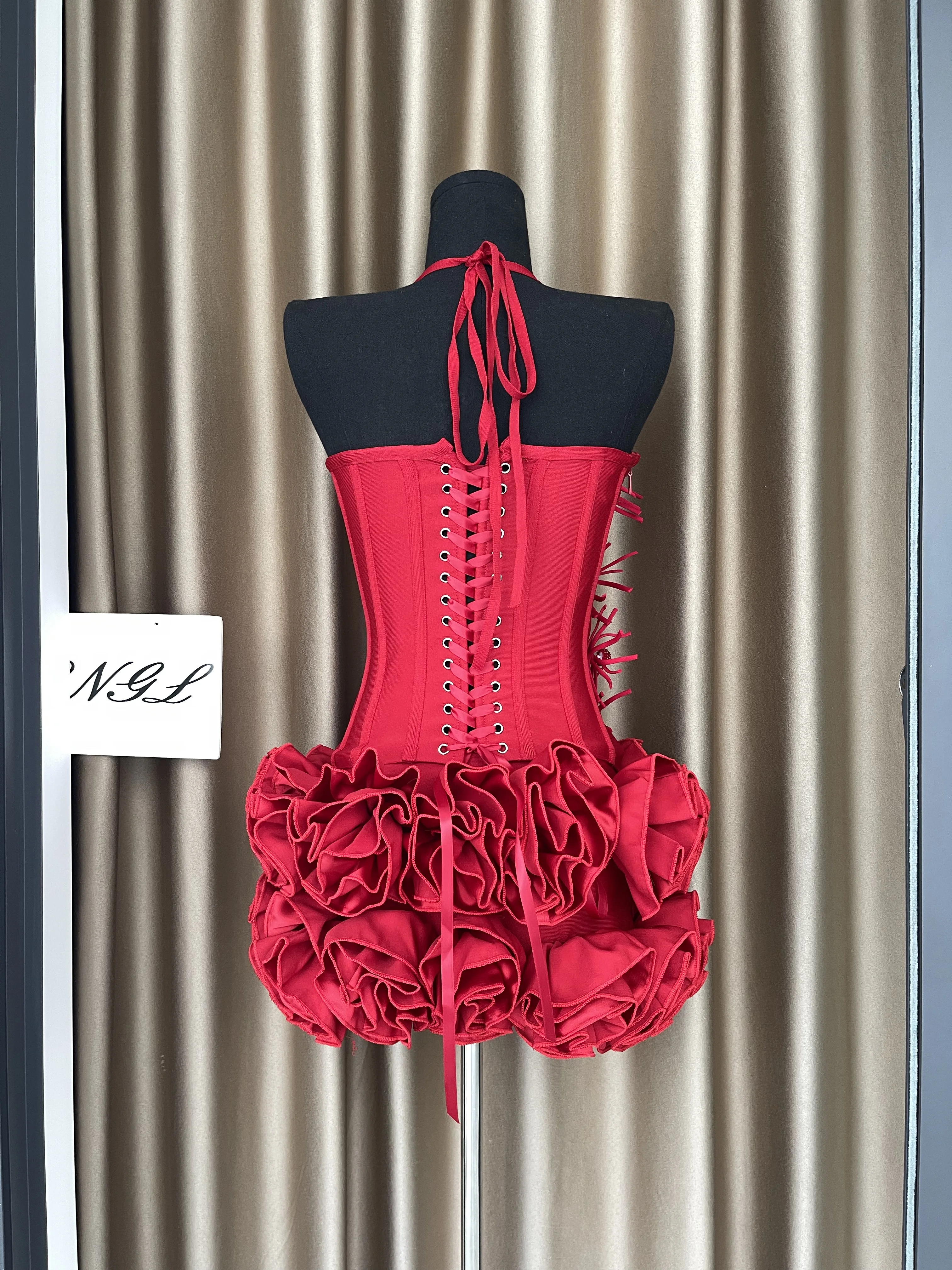 المرأة الأزهار تنورة قطعتين ضمادة مجموعة مثير الرسن الديكور مشد التنانير العليا الدانتيل متابعة الدعاوى المشاهير حفلة كوكتيل الزي #1