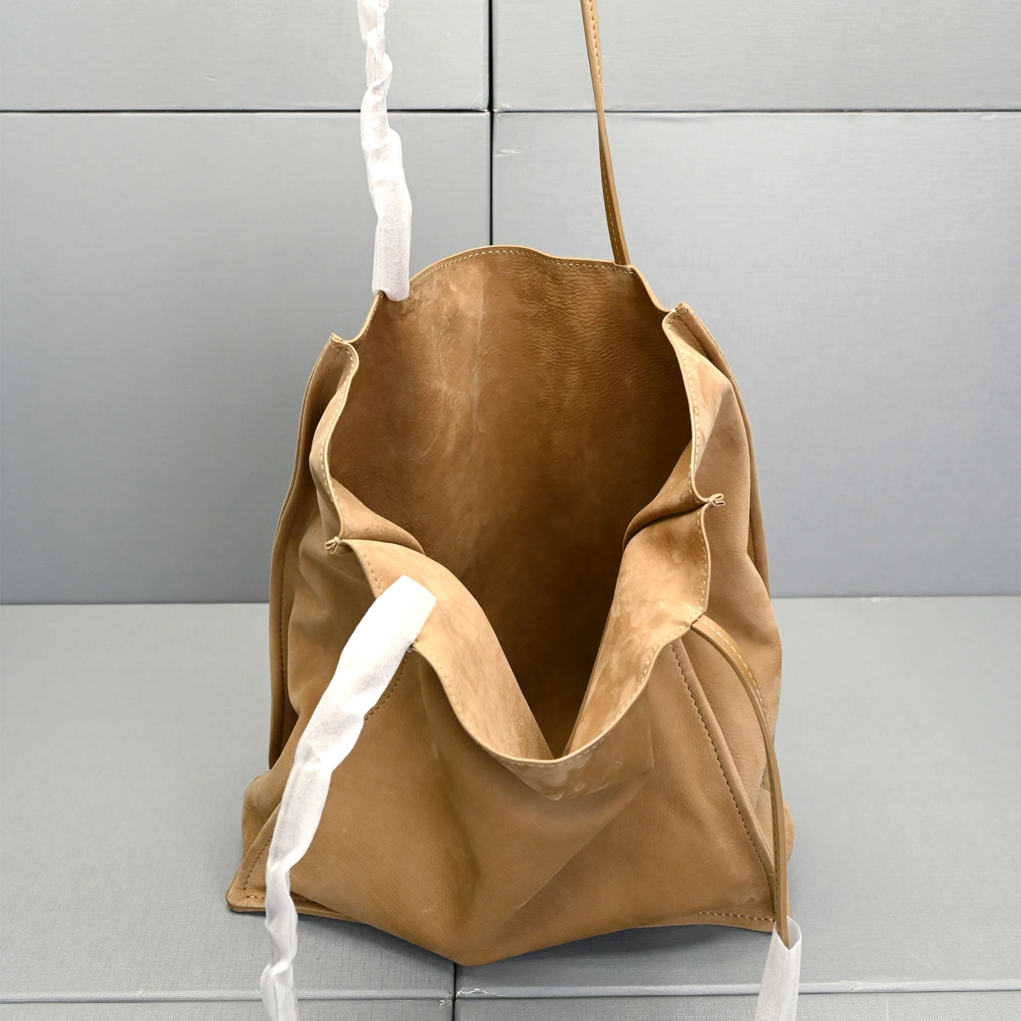 

XHTY New 24cm Small Tote Bag Very Thin And Light Fully Leather Interior And Exterior Full-Grain Cowhide Simple Fashion Women's