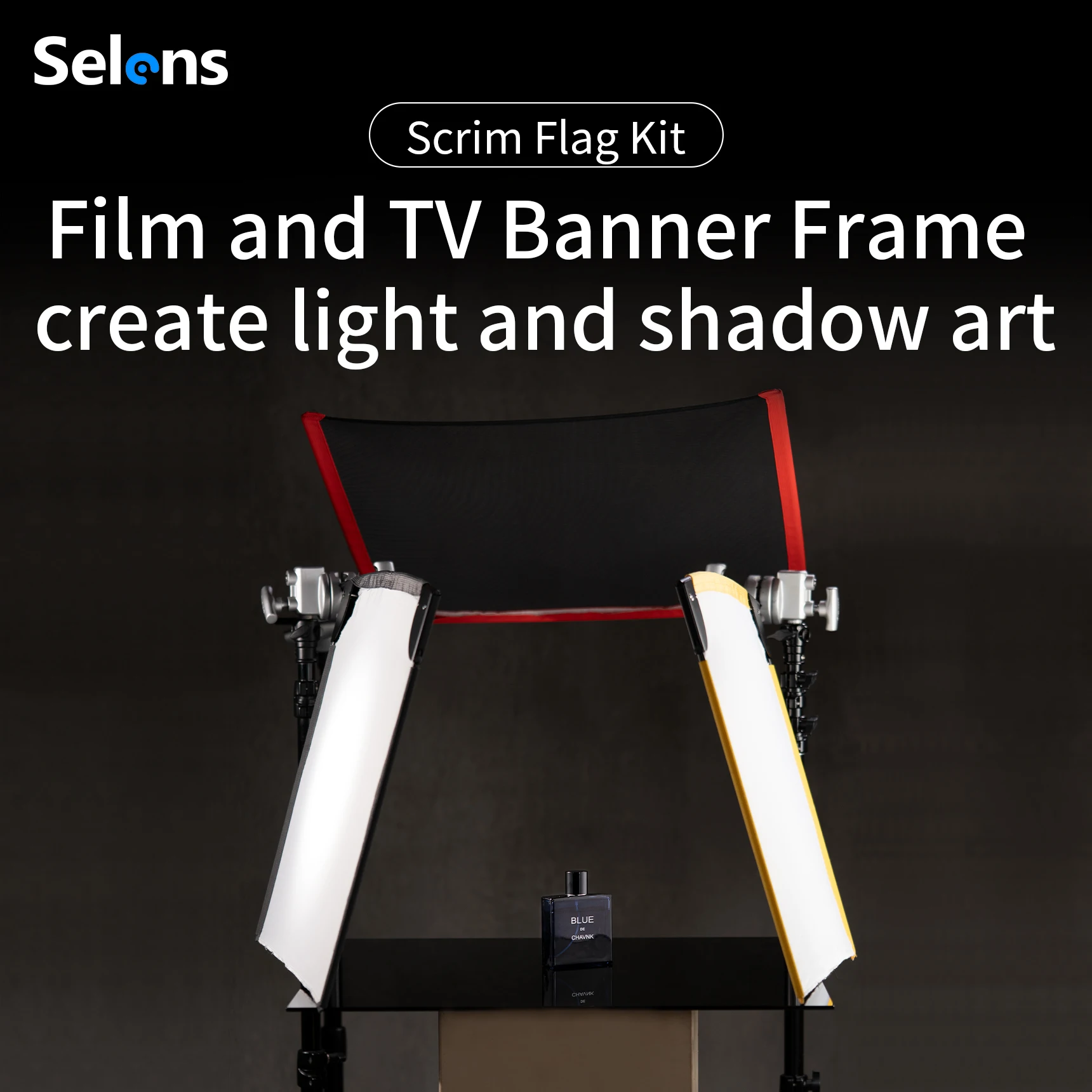 Selens New Video Studio Stainless Steel Flag Panel Reflector Diffuser Photography Photo Studio Kits Flag Panel Scrim Flag Kit