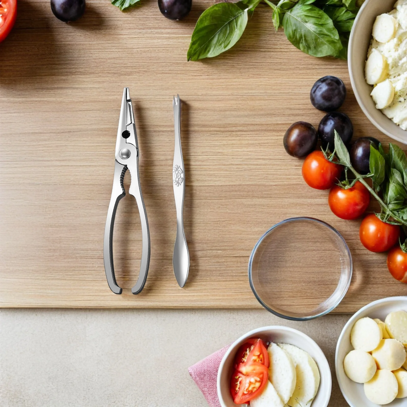 

1Set Premium Crab Plier Tool Stainless Steel Crab Eating Tool for Seafood Shell Cracking Lobster Shellfish Party Picnic Use