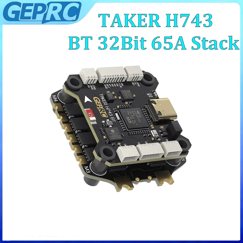 

GEPRC TAKER H743 BT 32Bit 65A 4IN1 ESC Stack Dual Gyro Barometer Flight Data Analyze Record for MOZ7 V2 Racing Drone