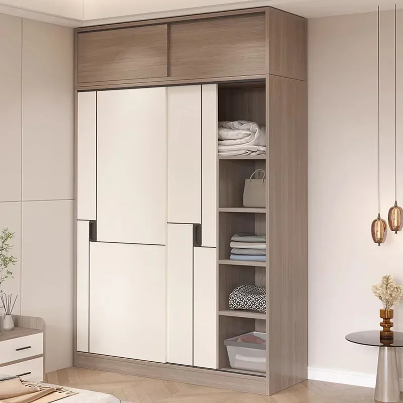 Storage Organizer Wardrobe Cupboard Bedroom Space Saving Modular Sliding Wardrobe Dresser Armoires De Vetement Furniture