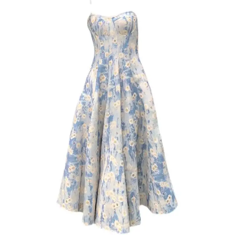 

Летнее женское платье миди больших размеров с цветочным принтом, модное, в уличном стиле, с запахом, с цветочным узором, размер 200 Pou