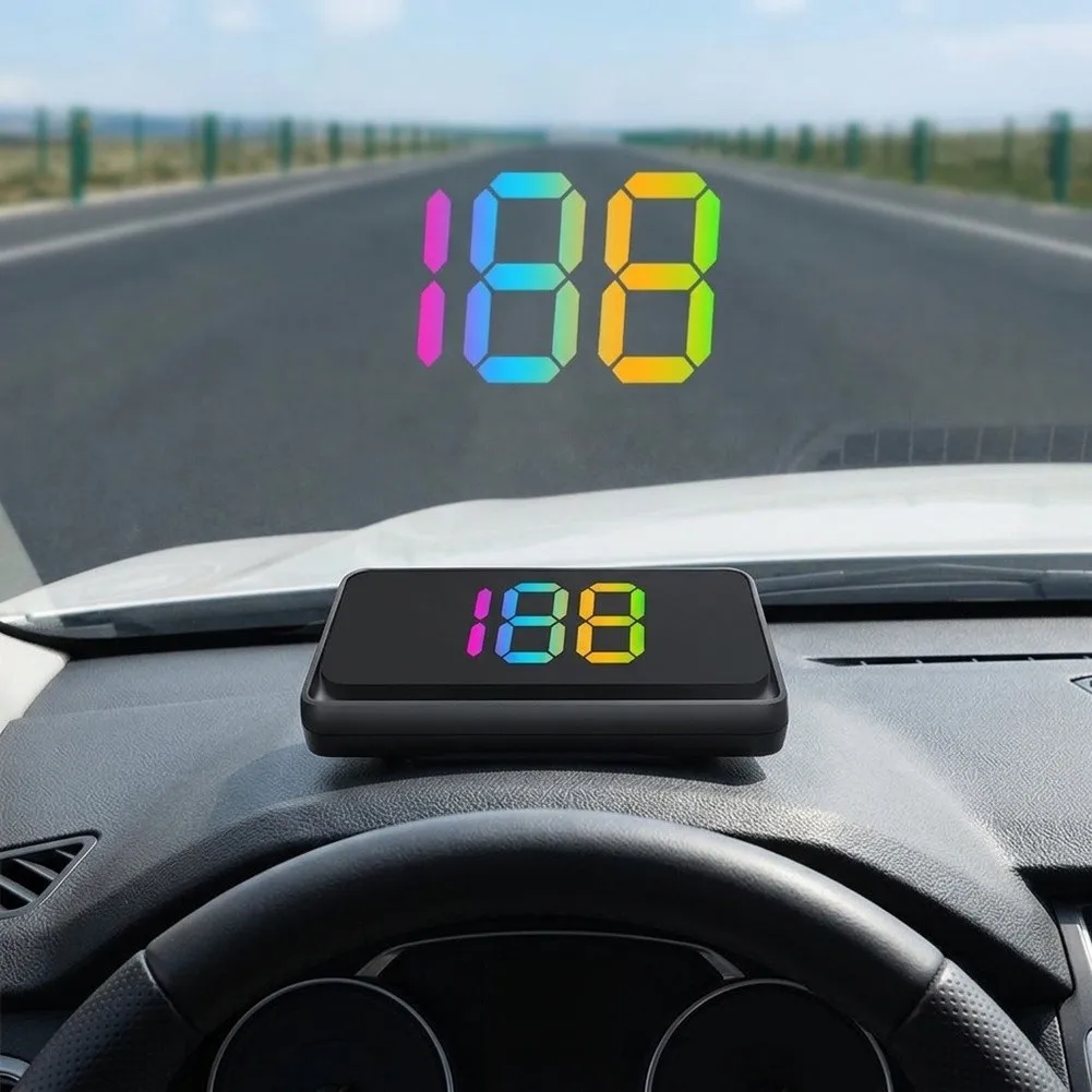 Driving Safety Digital Speed Display Windshield Car 9.25cm*5.2cm*2cm 7-Color Display Lightweight Design Driving