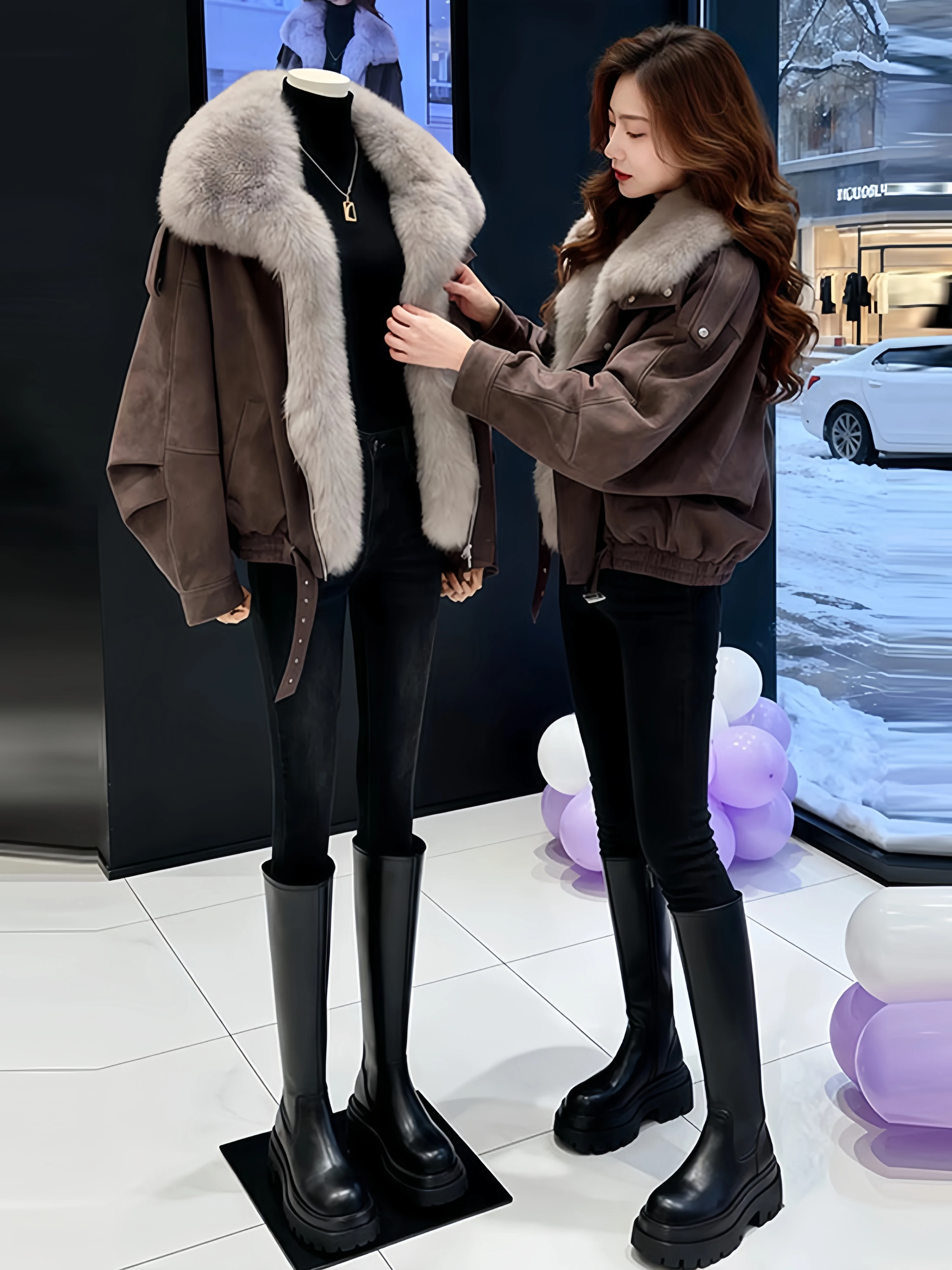 

Elegant Thickened Cotton Jacket Women's Fashionable Winter Outerwear Unique Design High Quality Korean Style Commute Wear