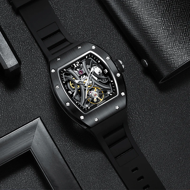 2026 حركة أوتوماتيكية ساعات يد ميكانيكية للرجال تصميم مجوف ساعة مقاومة للماء عالية الجودة شعار مخصص ساعات أوتوماتيكية #2