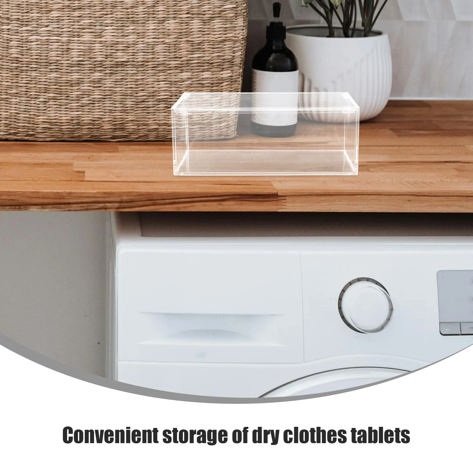 

Dryer Sheet Box Clear Acrylic Storage Organizer Laundry Detergents Container Powder Holder Dispenser Large Capacity Transparent